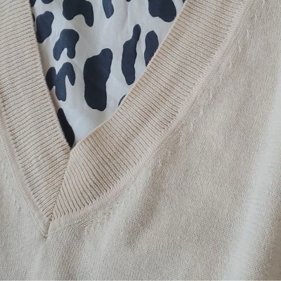 10C DEREK LAM / CUSP Leopard Print Sweater in Tan / Leopard Print Size Large - Picture 3 of 5